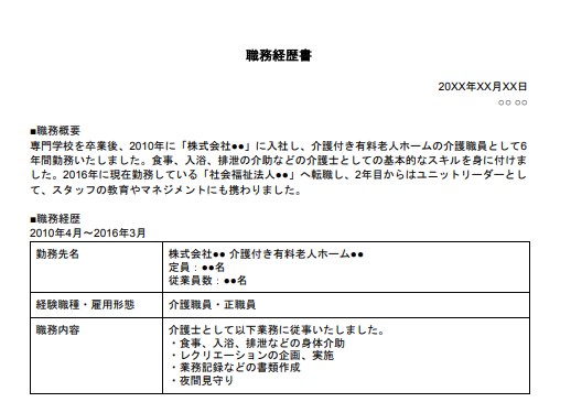 職務要約の書き方