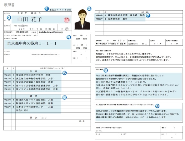 履歴書の書き方を学びましょう コメディカルドットコム