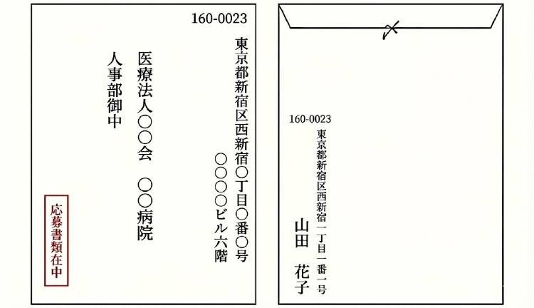 【郵送の場合】封筒の書き方の見本