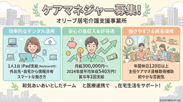 オリーブ居宅介護支援事業所（常勤） のケアマネジャー求人の写真
